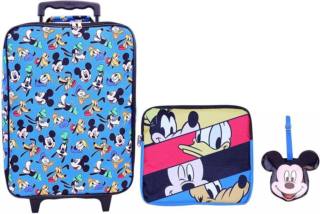 Disney Boys' Mickey 3 Pc Best Kids Suitcase Set, Blue