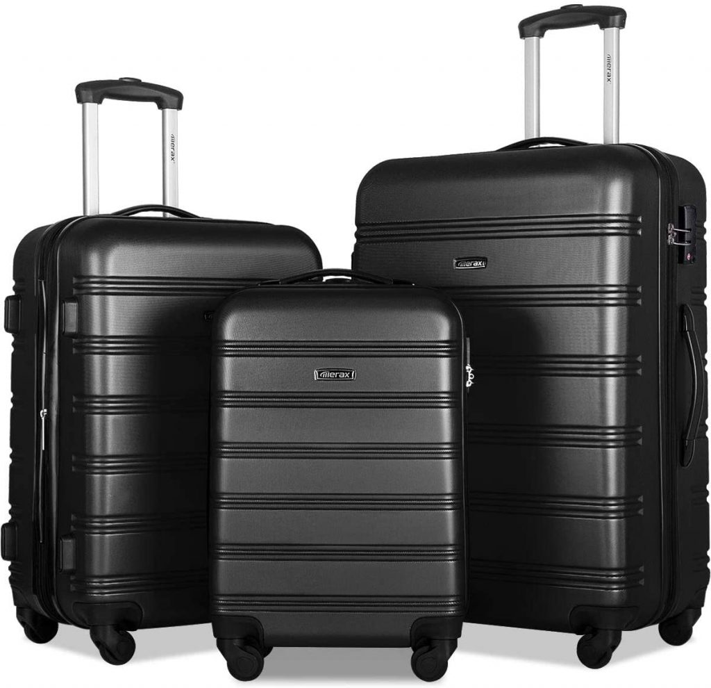 Merax 3 Pcs Luggage Set Expandable Hardside Lightweight Spinner Luggage